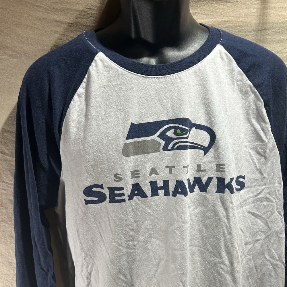 Seattle Seahawks NFL Team Apparel Raglan Long Sleeve Shirt Mens Large